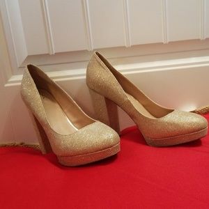 very comfortable brand new gold sparkling shoes